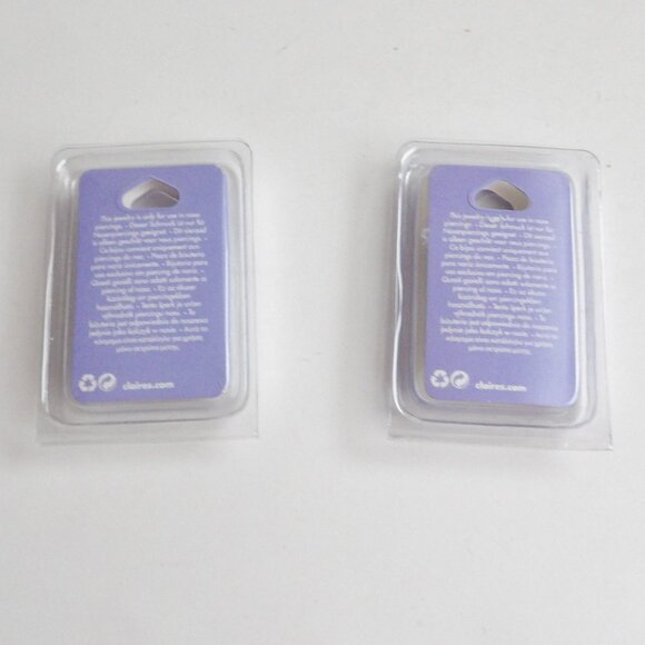 Claire's Bundle of 2 Packages Stainless Steel Nose Jewelry Studs & Hoops New - Picture 2 of 10